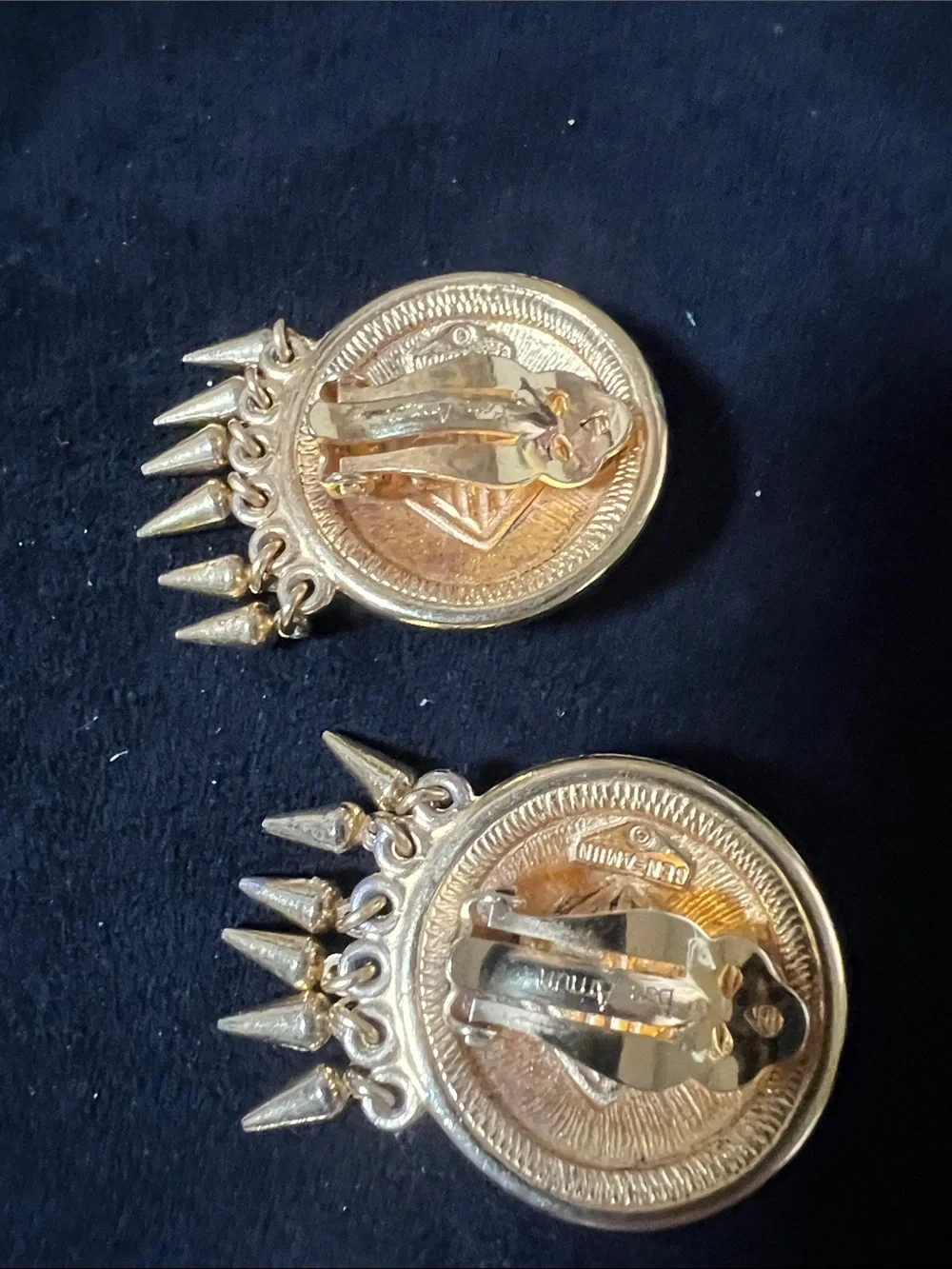 Ben-Amun Gold-Tone Round Drop Earrings with Clear Square Crystal